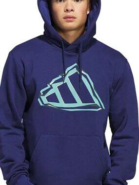 Adidas XL Blue Hooded Pullover NWT
